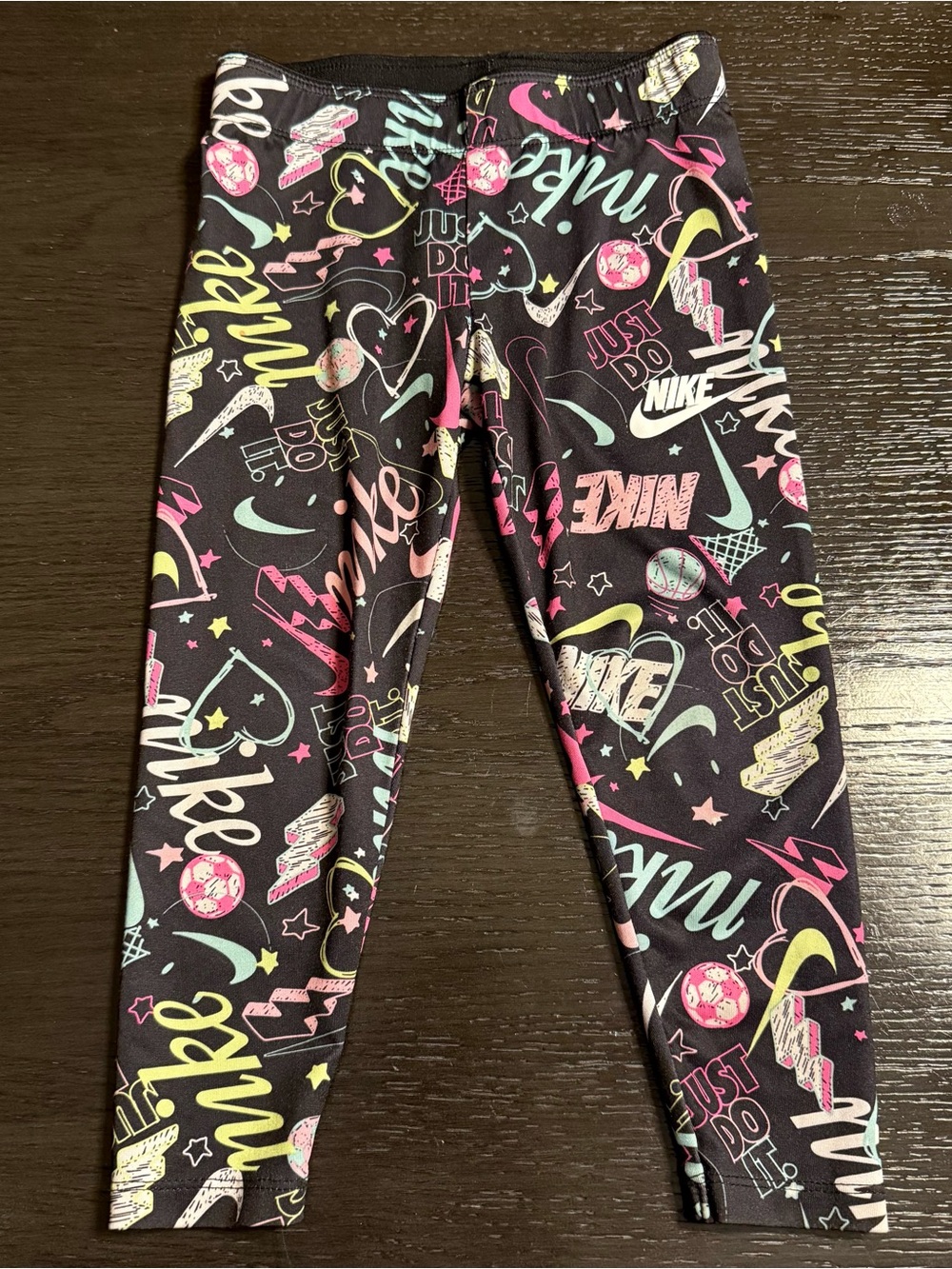 Nike Girls' Black Graphic Leggings size 4 XS